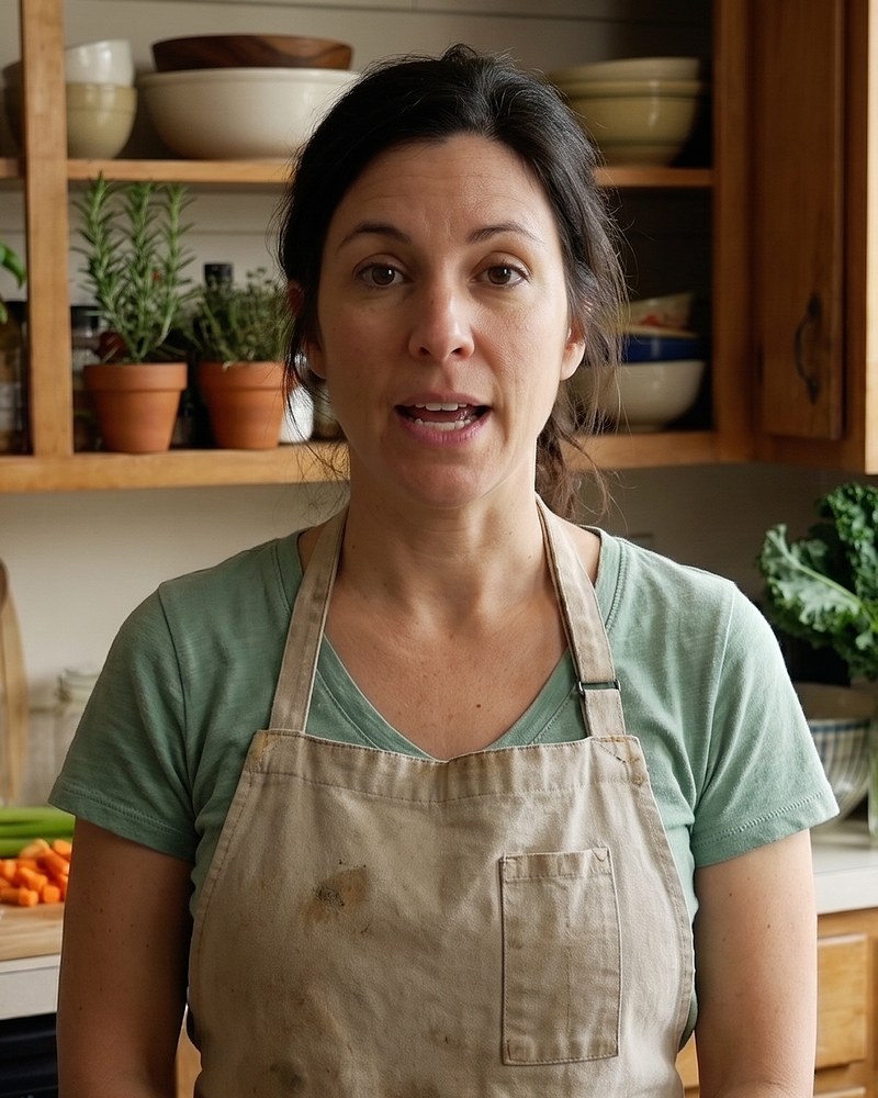 Miss Vegan in her kitchen